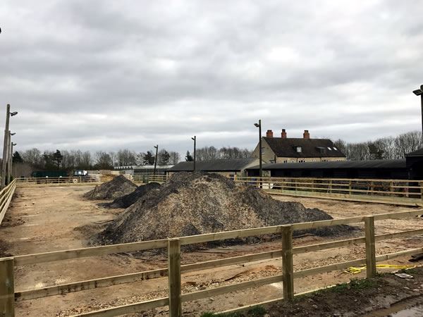 Fencing around a horse manege in Eynsham, Oxfordshire